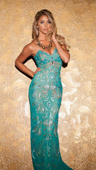 SUSAN GOWN WITH GOLD FINISH