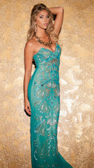 SUSAN GOWN WITH GOLD FINISH